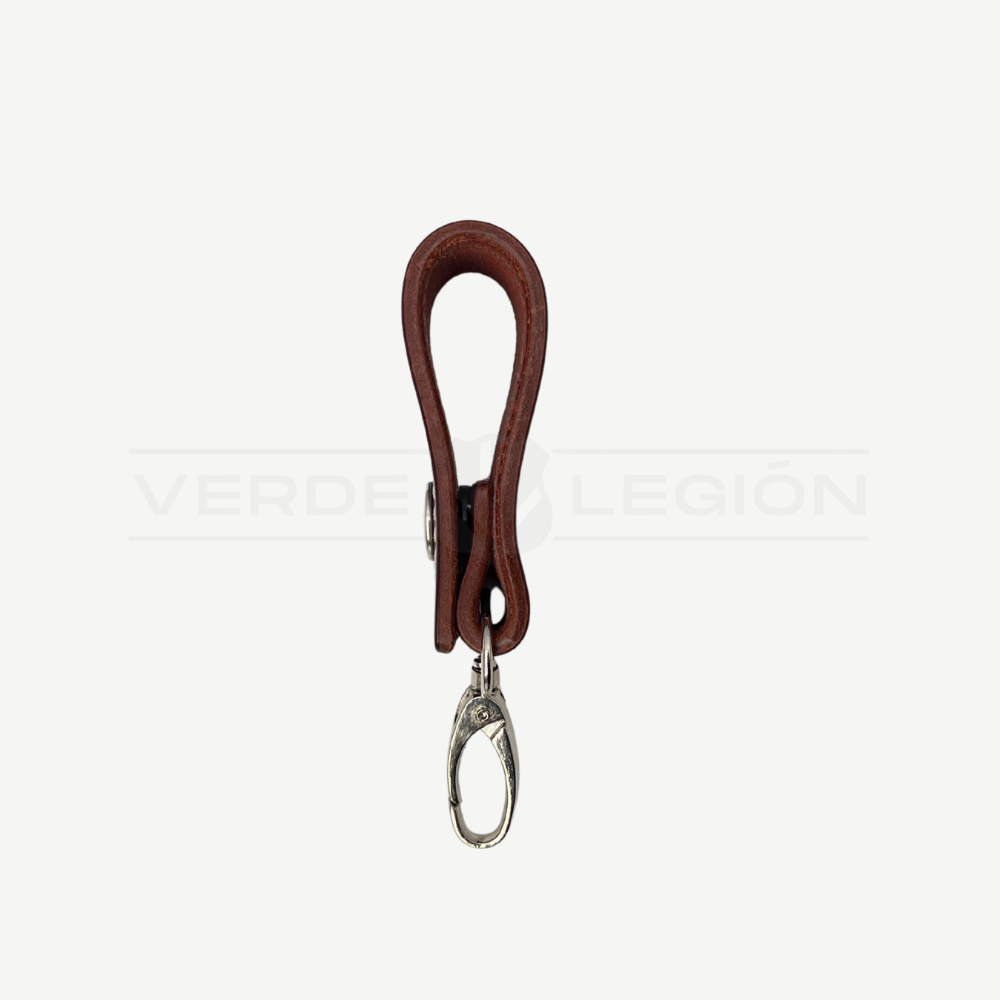 Llavero de Cuero al Cinturón Tipo Mosquetón Escudo Carabineros