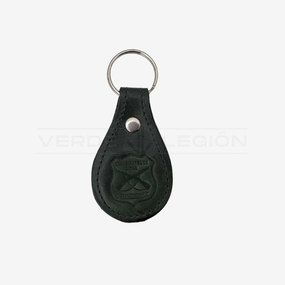 Llavero de Cuero Logo Escudo Carabineros