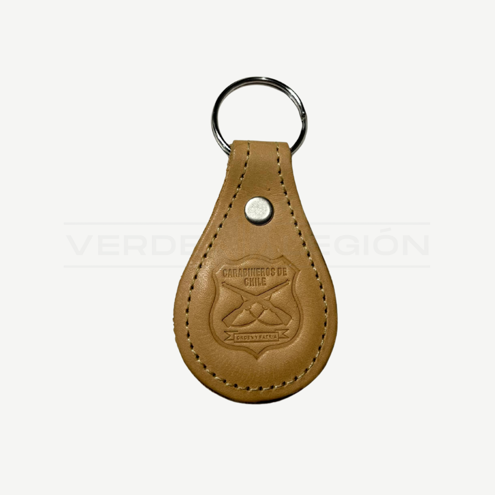 Llavero de Cuero Logo Escudo Carabineros