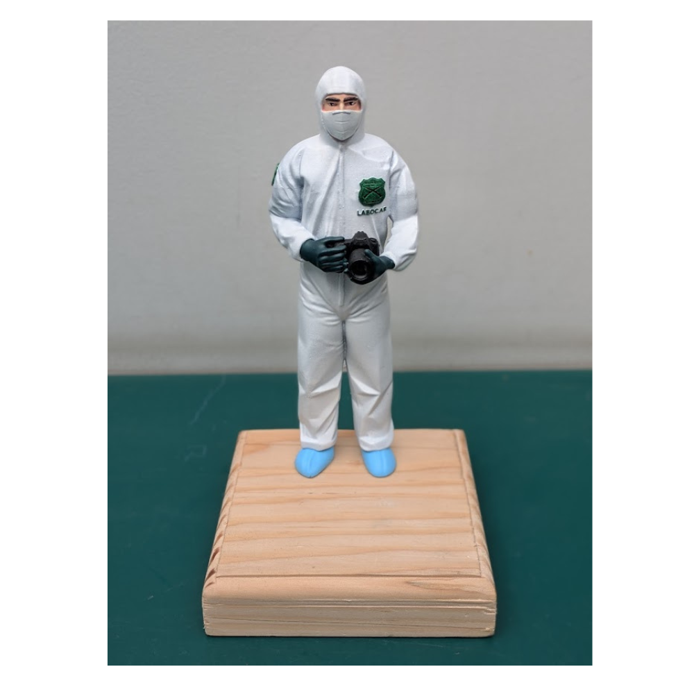 Figura 3D Carabinero Labocar en Base de Madera Personalizable