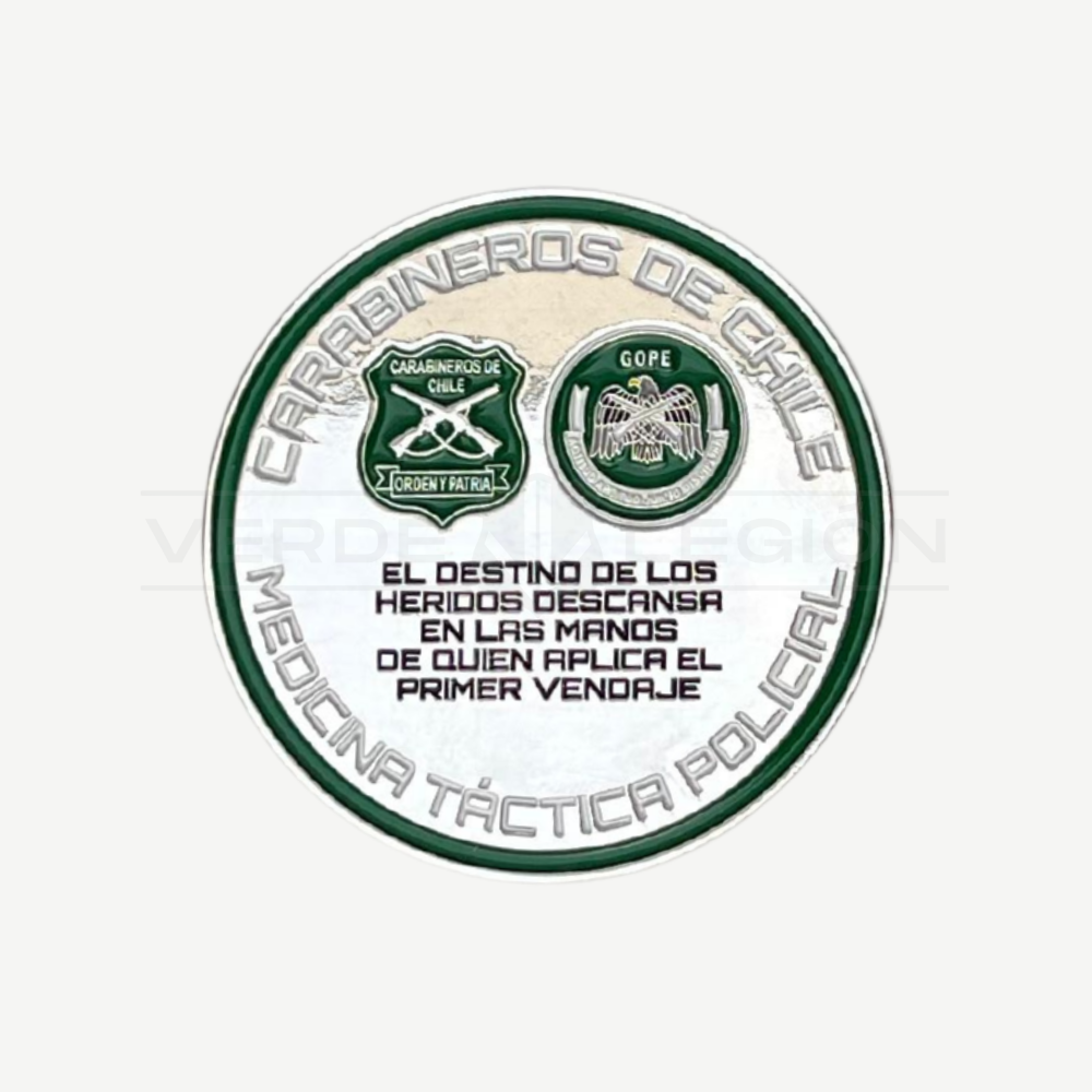 Moneda de Colección Medicina Táctica Policial Medtacpol Carabineros