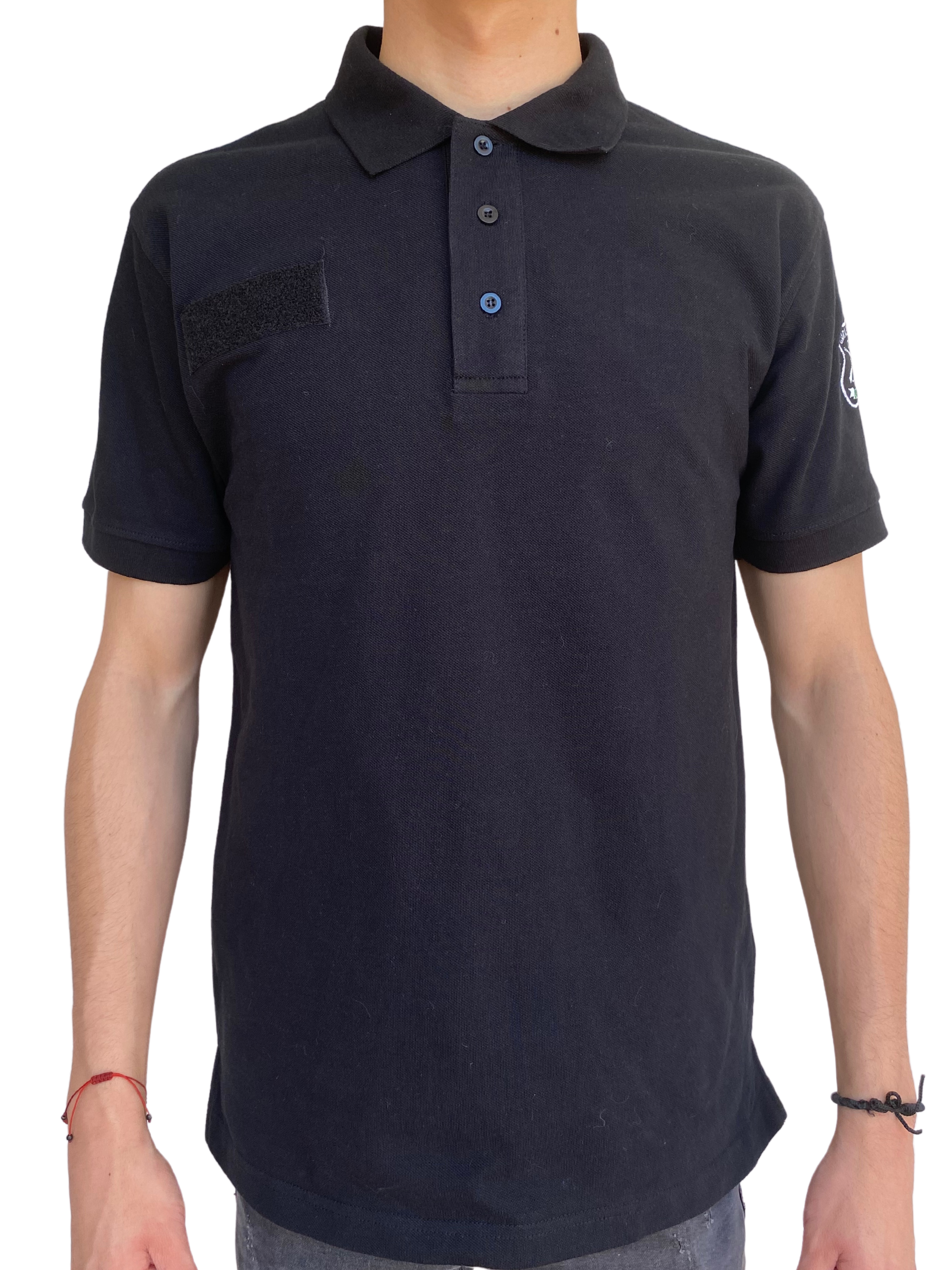 Polera Piqué Negra CPR con Velcro Hombre y Mujer Carabineros