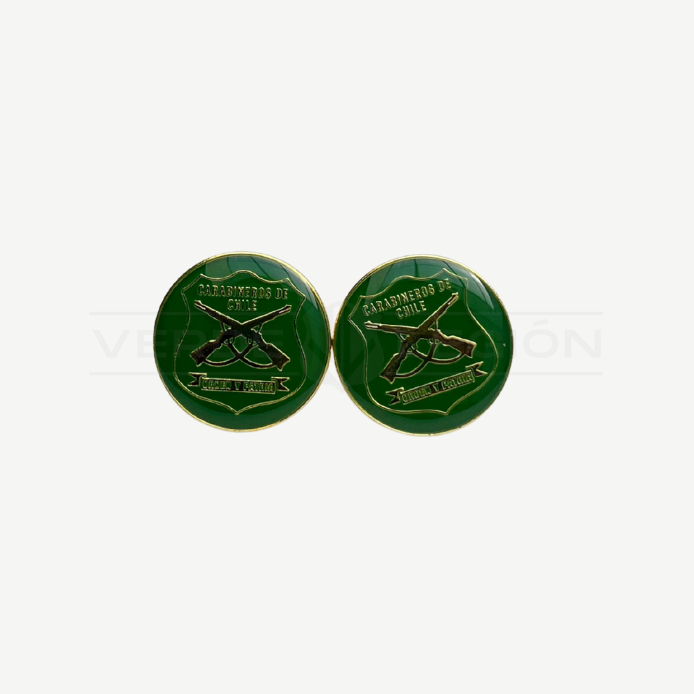 Colleras Verdes Escudo Carabineros