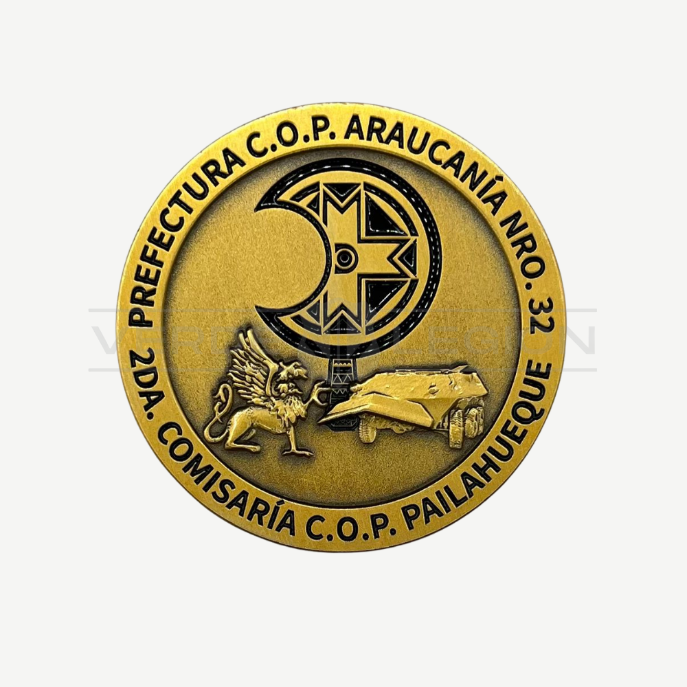 Moneda de Colección Prefectura C.O.P. Araucanía Nro. 32 Carabineros