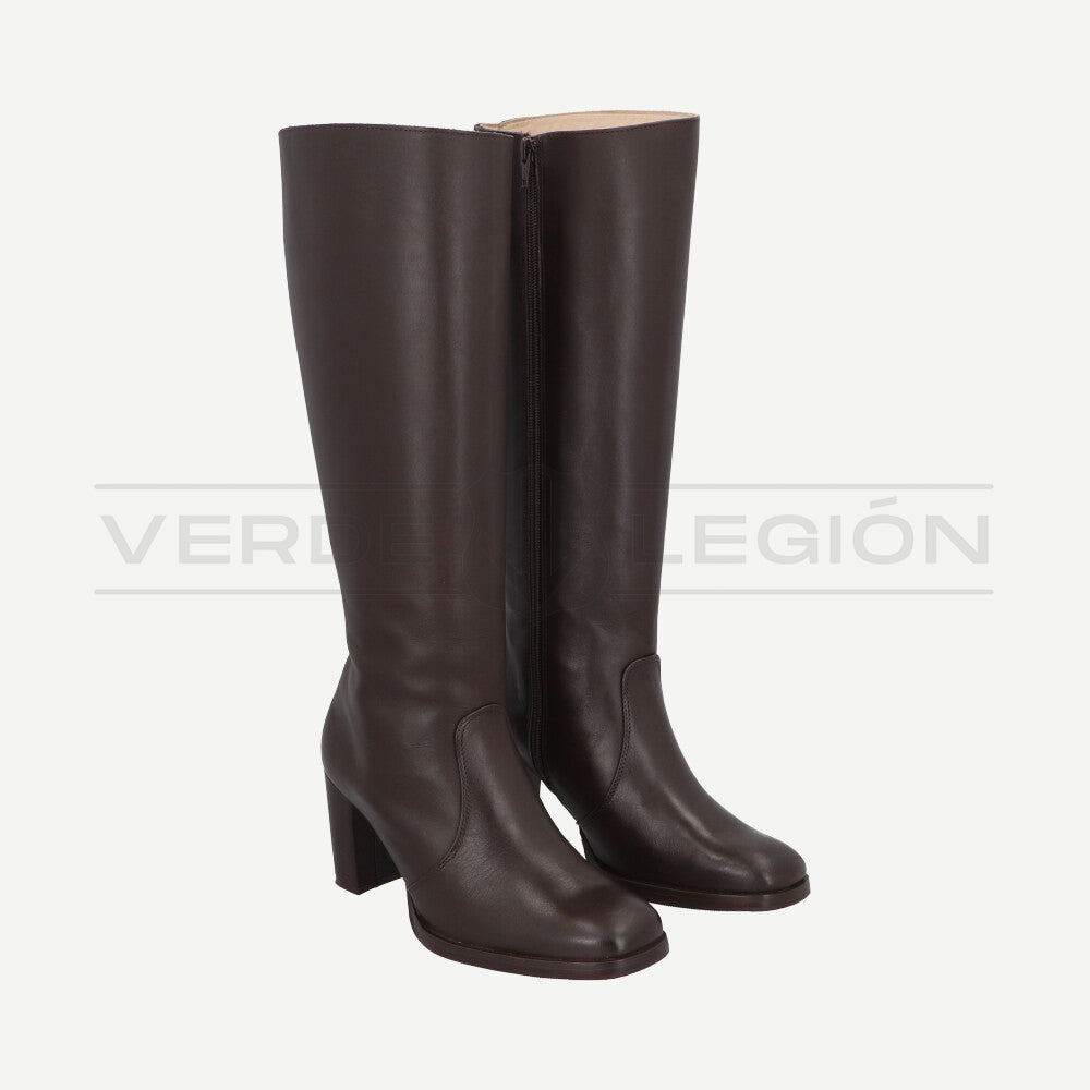 Bota De Cuero Femenina Café Calzarte Carabineros