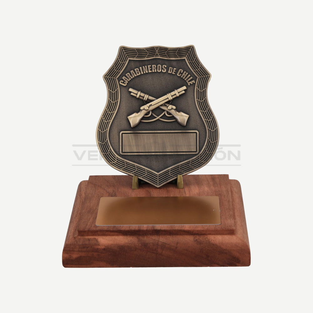 Galvano Placa Escudo Carabineros de Escritorio Personalizable