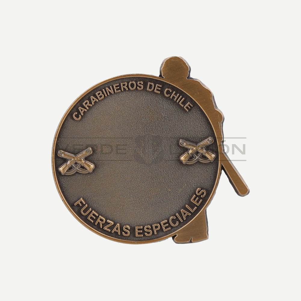 Moneda Personalizable Figura Fuerzas Especiales Verde Carabineros