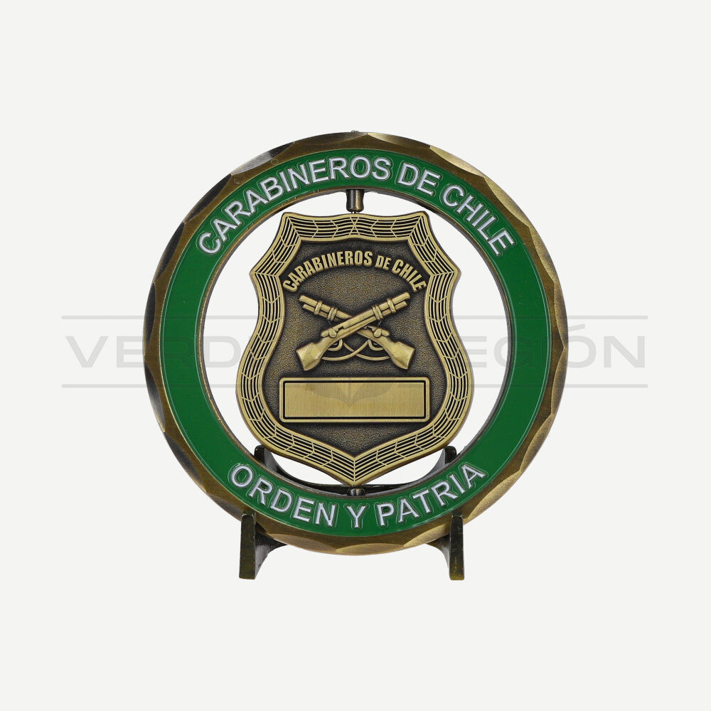 Moneda Placa Giratoria Personalizada de Carabineros