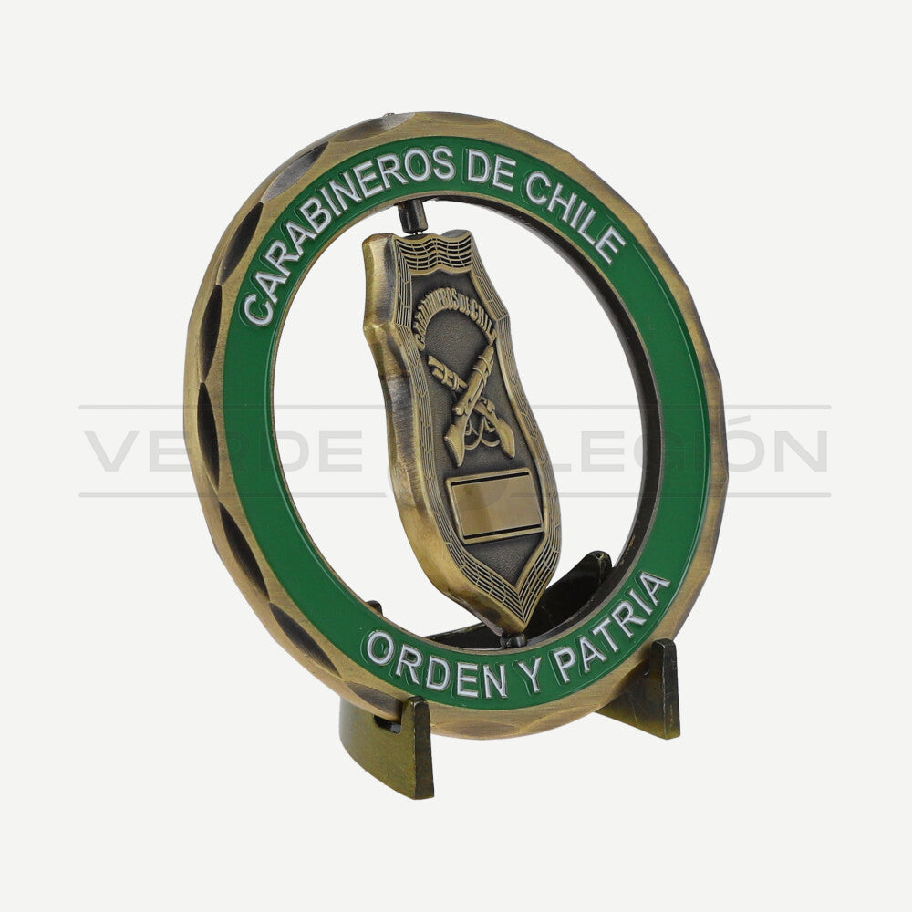 Moneda Placa Giratoria Personalizada de Carabineros