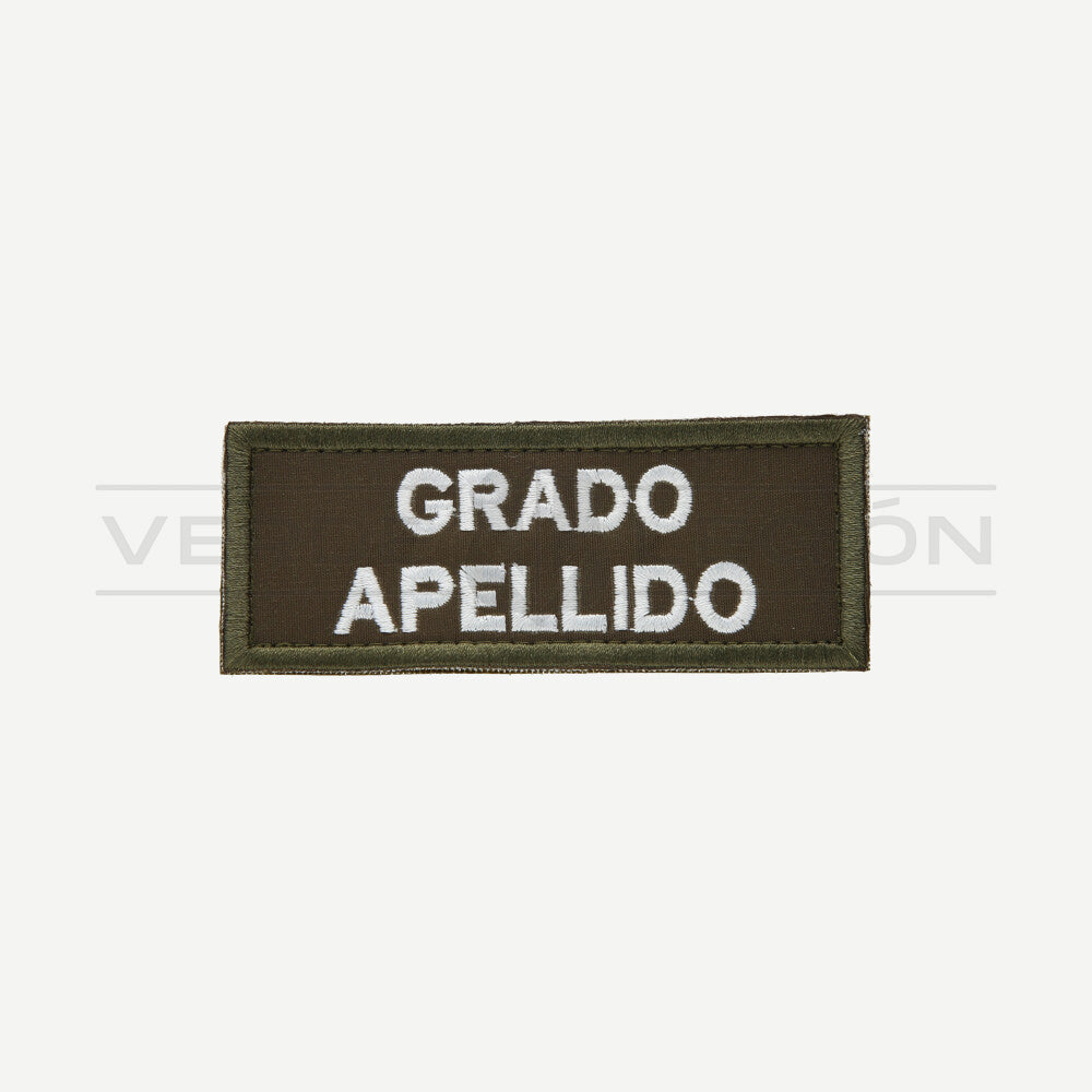 Parche Grado y Apellido (Verde Blanco) Carabineros