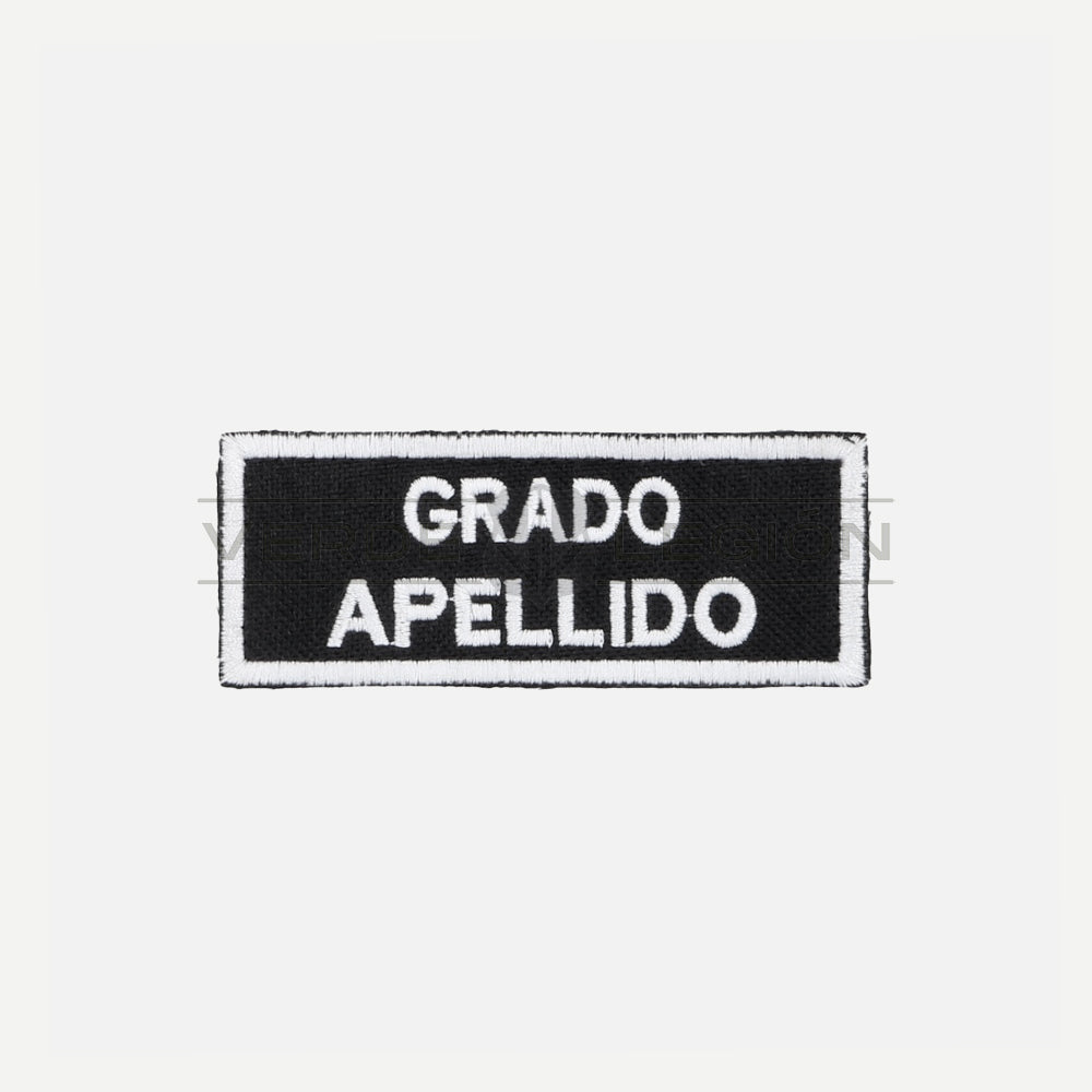 Parche Grado y Apellido (Negro) Carabineros