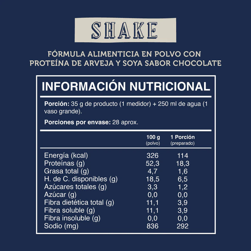 Shake Proteico en Polvo Sabor Chocolate (1 kg)