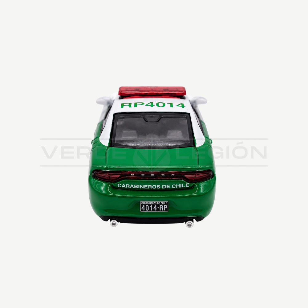 Auto a Escala Dodge Charger 2018 1:64 Verde con Blanco - Carabineros de Chile