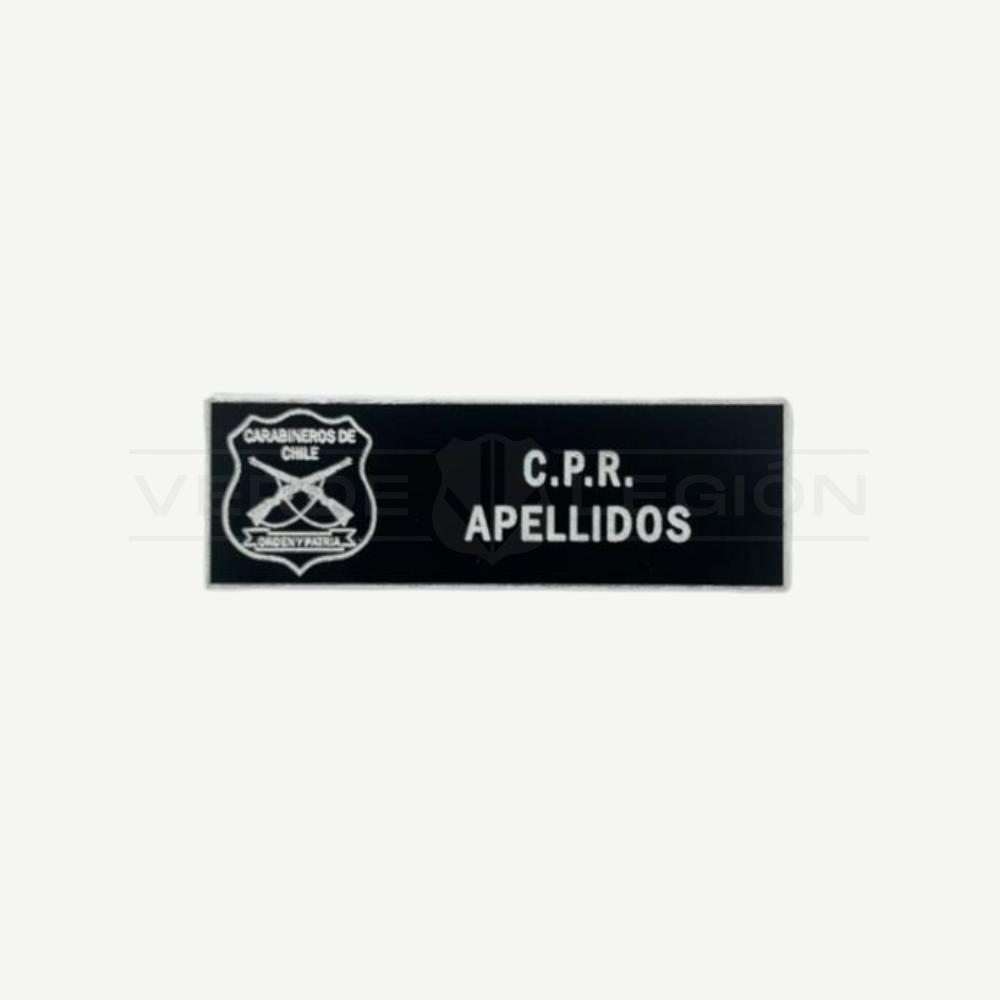 Placa de Acrílico Grado y Apellido Personalizable Carabineros (Opciones Colores)
