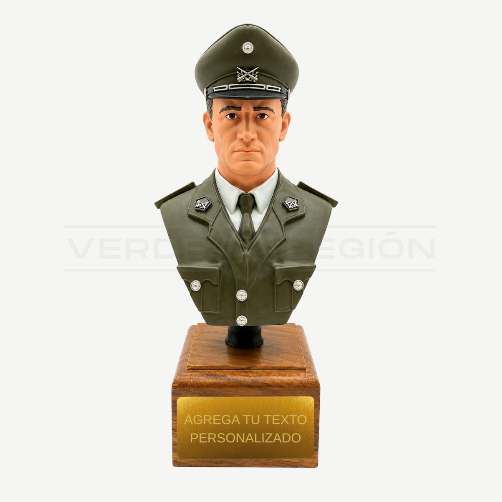 Figura 3D Suboficial Mayor de Carabineros Placa Personalizable