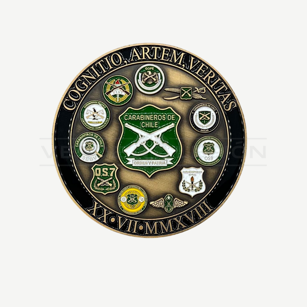 Moneda de Colección Escuela de Especialidades Escudos Carabineros