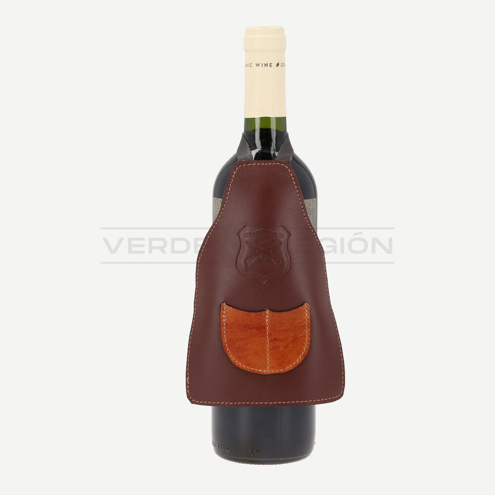 Cubre Botella Mini Pechera Cuero Escudo Carabineros