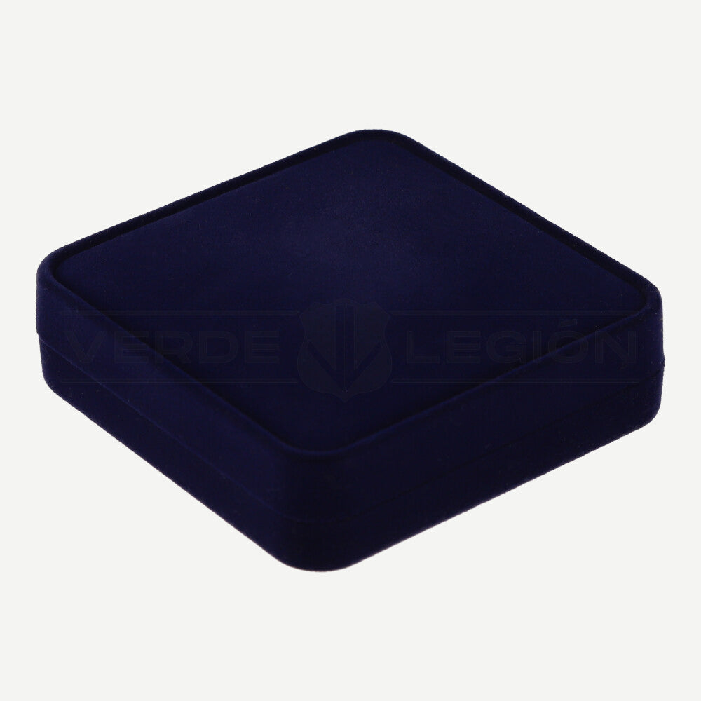 Caja Terciopelo Azul Para Monedas 5cm de Colección