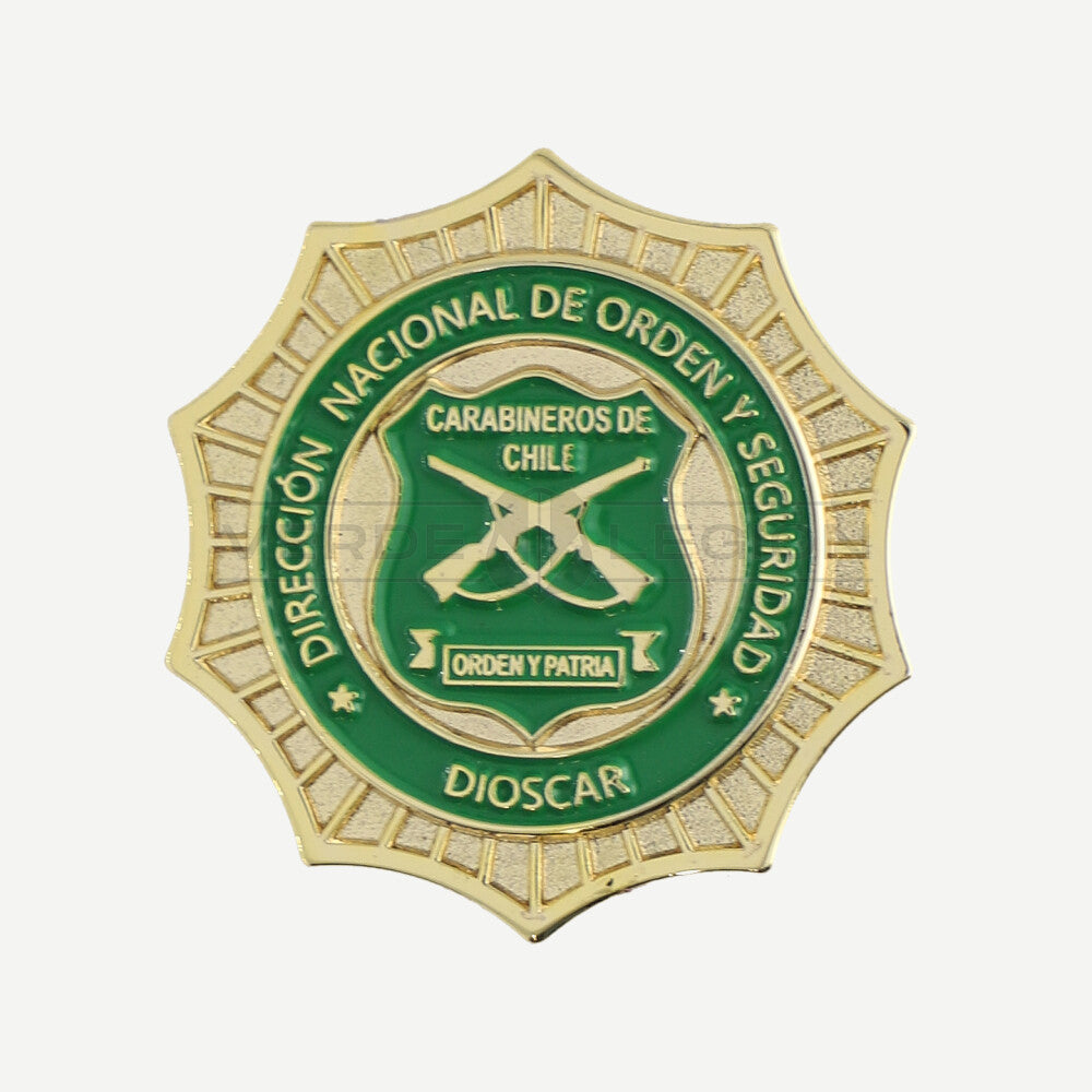 Piocha Botón Dirección Nacional de Orden y Seguridad Carabineros