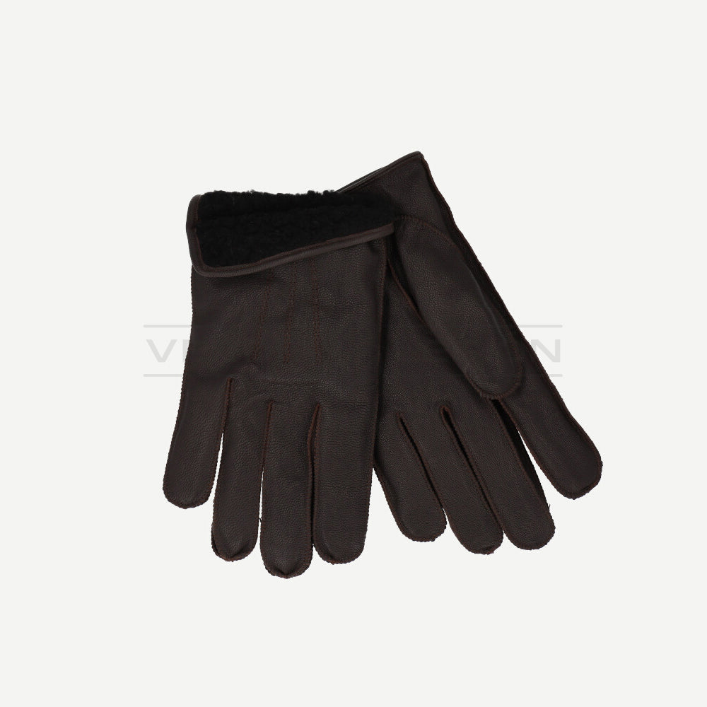 Guante de Cuero Chiporro Café Masculino Carabineros
