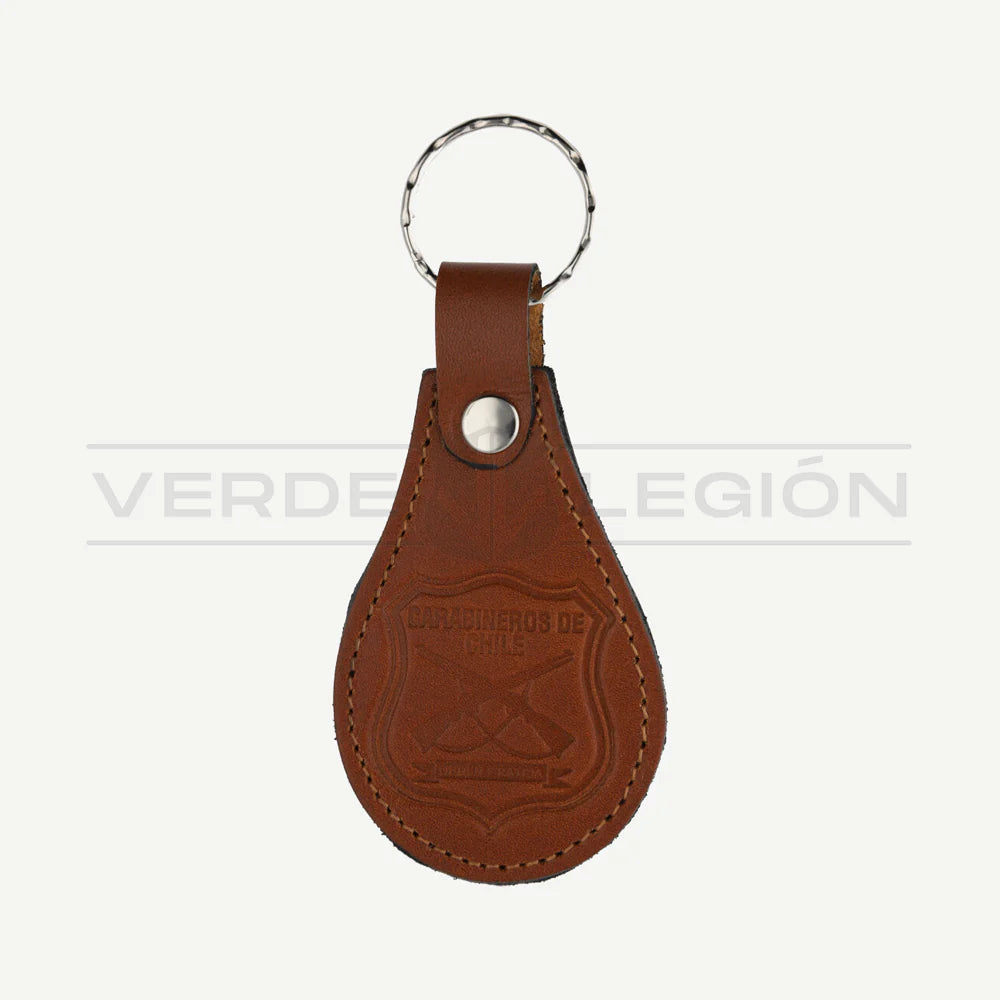Llavero de Cuero Simple Escudo Carabineros