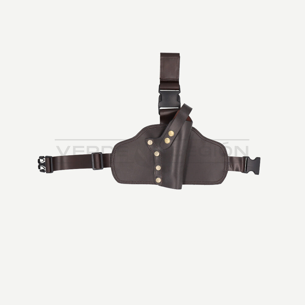 Funda Muslera Cuero Café de Pistola Carabineros