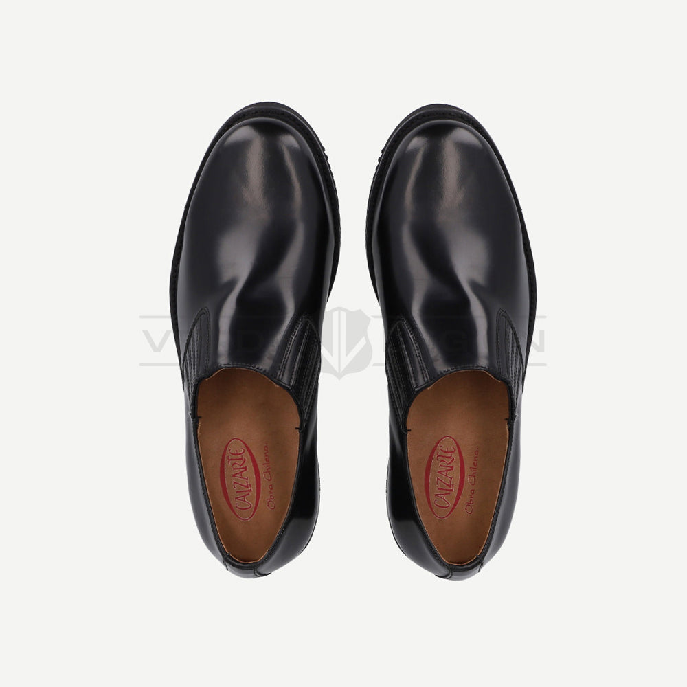 Zapato Elasticado Negro Planta Goma Calzarte Hombre Carabineros