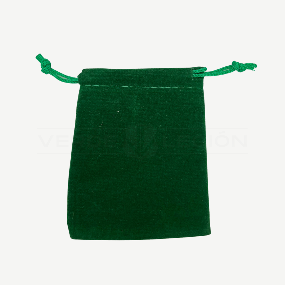 Bolsa de Regalo Terciopelo Verde para Monedas Carabineros
