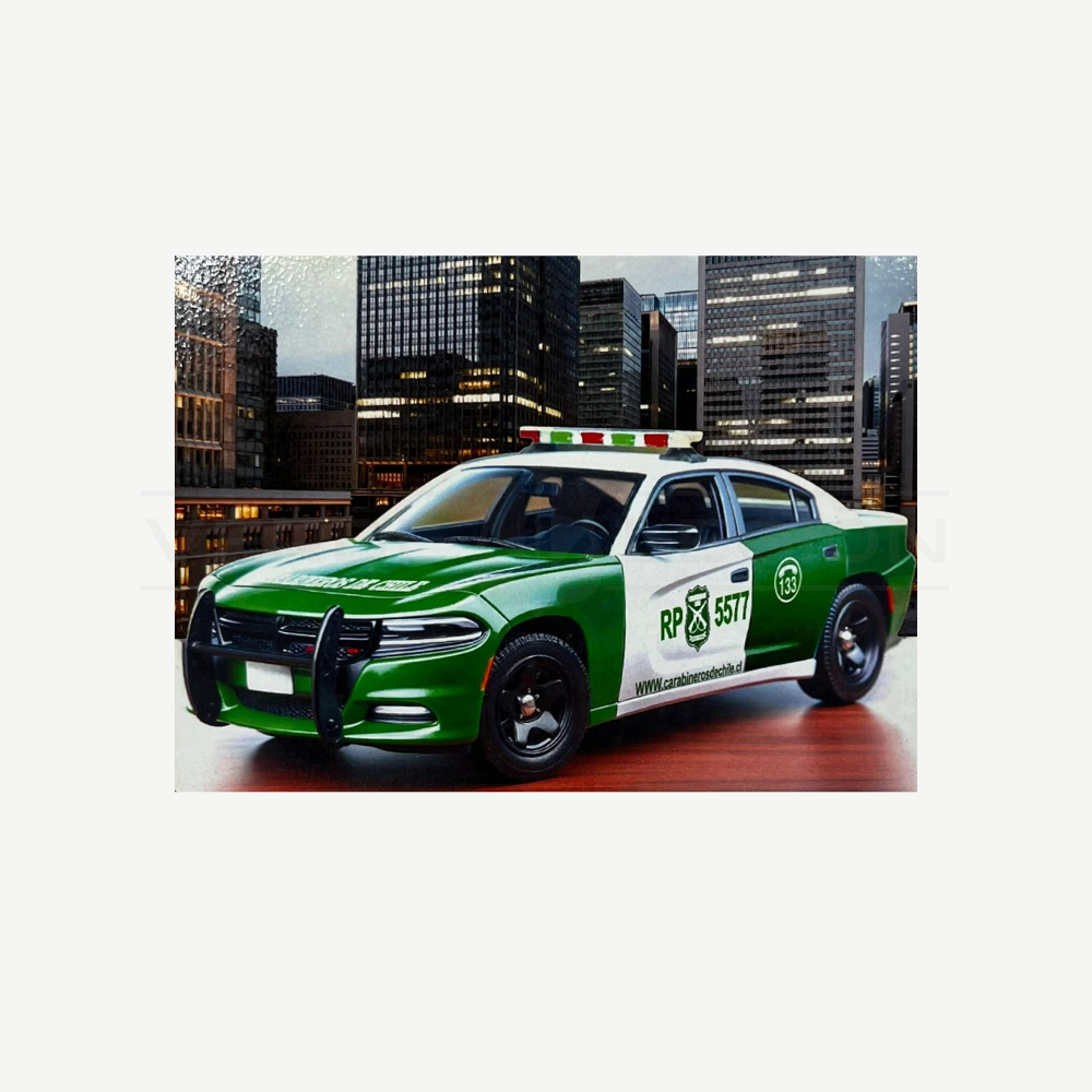 Imán Auto Radiopatrulla Carabineros de Madera para Refrigerador