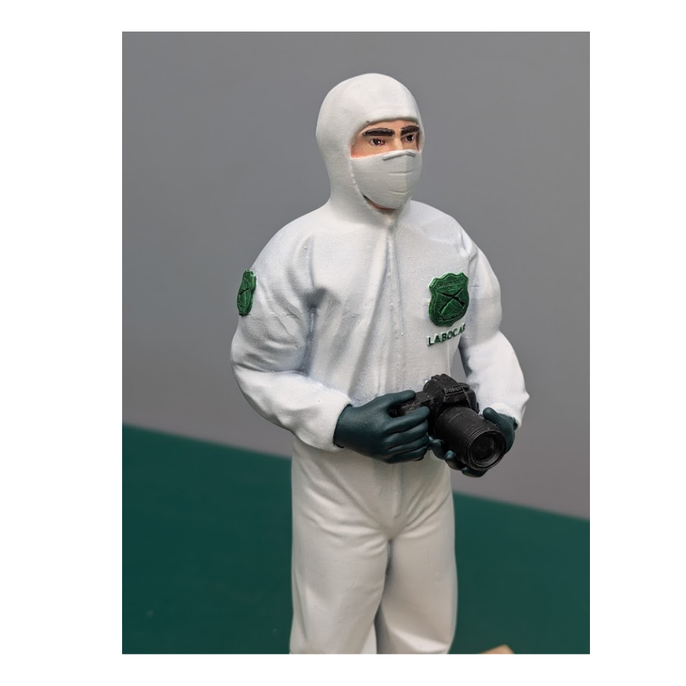 Figura 3D Carabinero Labocar en Base de Madera Personalizable