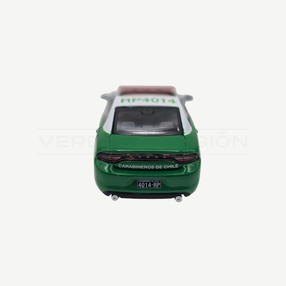 Auto a Escala Dodge Charger 2018 1:64 Verde con Blanco - Carabineros de Chile