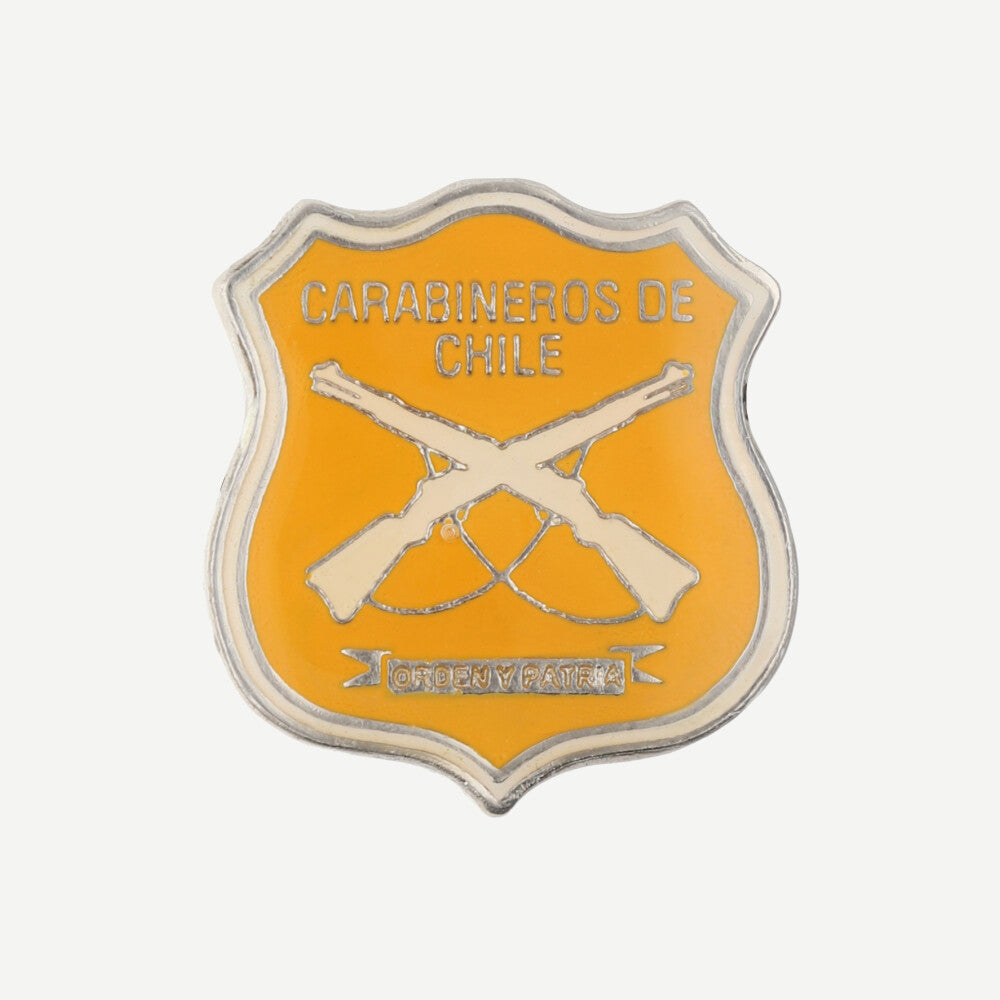 Piocha Metálica (Personal Logístico) Naranja Logo Institucional Carabineros