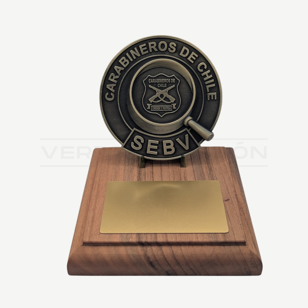 Galvano Escudo SEBV Personalizable de Escritorio Carabineros