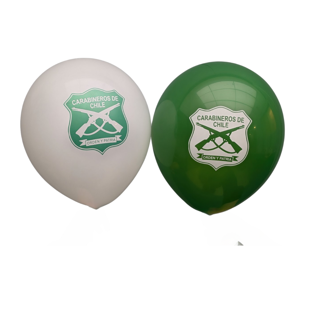 Globos Escudo Carabineros Pack de 12 Unidades