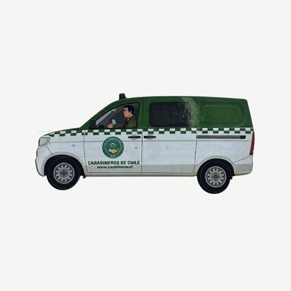 Imán Furgón MICC Carabineros de Madera para Refrigerador