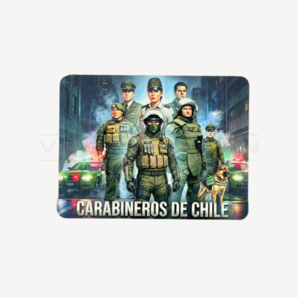 Imán Carabineros Chile de Madera para Refrigerador