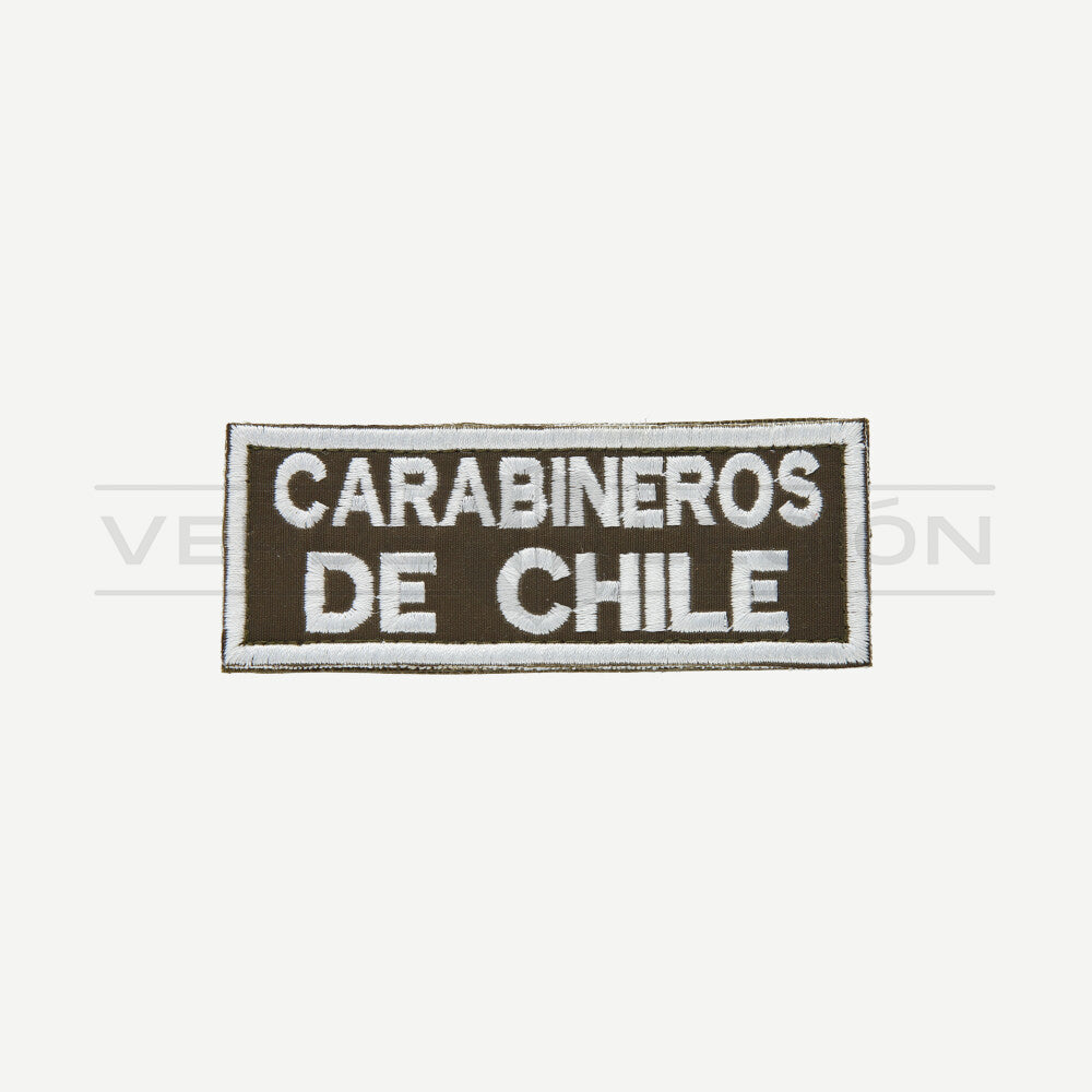 Parche Verde con Blanco Texto Carabineros de Chile
